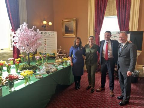 Senator Wahab poses with Pro tem McGuire and Senators Ochoa Bogh and Cortese.